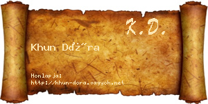 Khun Dóra névjegykártya
